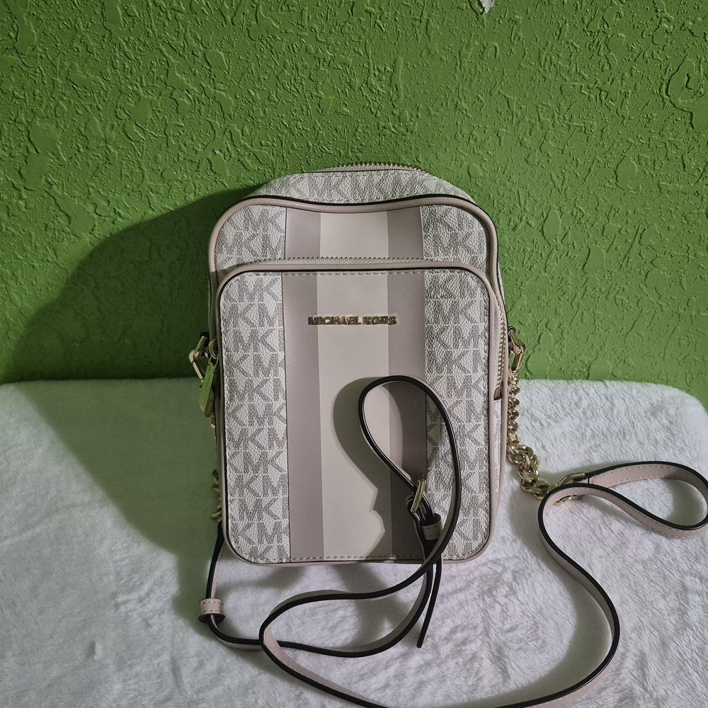 Michael Kors Beige and Cream Crossbody Bag